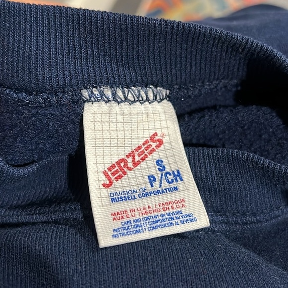 Vintage 80s Wildcat Spirit Blue Sports Jerzees Pullover 1980s Sweatshirt - Picture 6 of 6